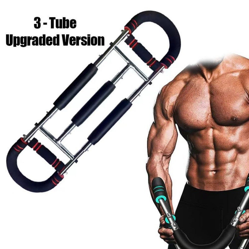 U-Shaped Arm Strength Device, Twister Arm Trainer, Adjustable 60-110lbs Spring Chest Workout Bar, Portable Upper Body Trainer with Detachable Design, Home Gym Equipment for Chest, Shoulders, Arms & Forearm Muscle Building
