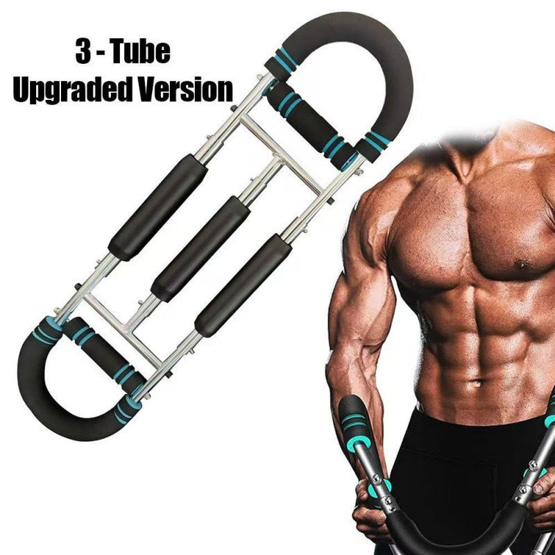 U-Shaped Arm Strength Device, Twister Arm Trainer, Adjustable 60-110lbs Spring Chest Workout Bar, Portable Upper Body Trainer with Detachable Design, Home Gym Equipment for Chest, Shoulders, Arms & Forearm Muscle Building